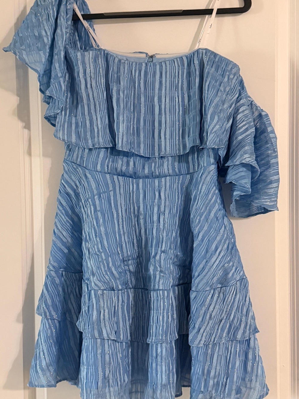 Lulu's Sky Blue off Shoulder Ruffled Girls Dress